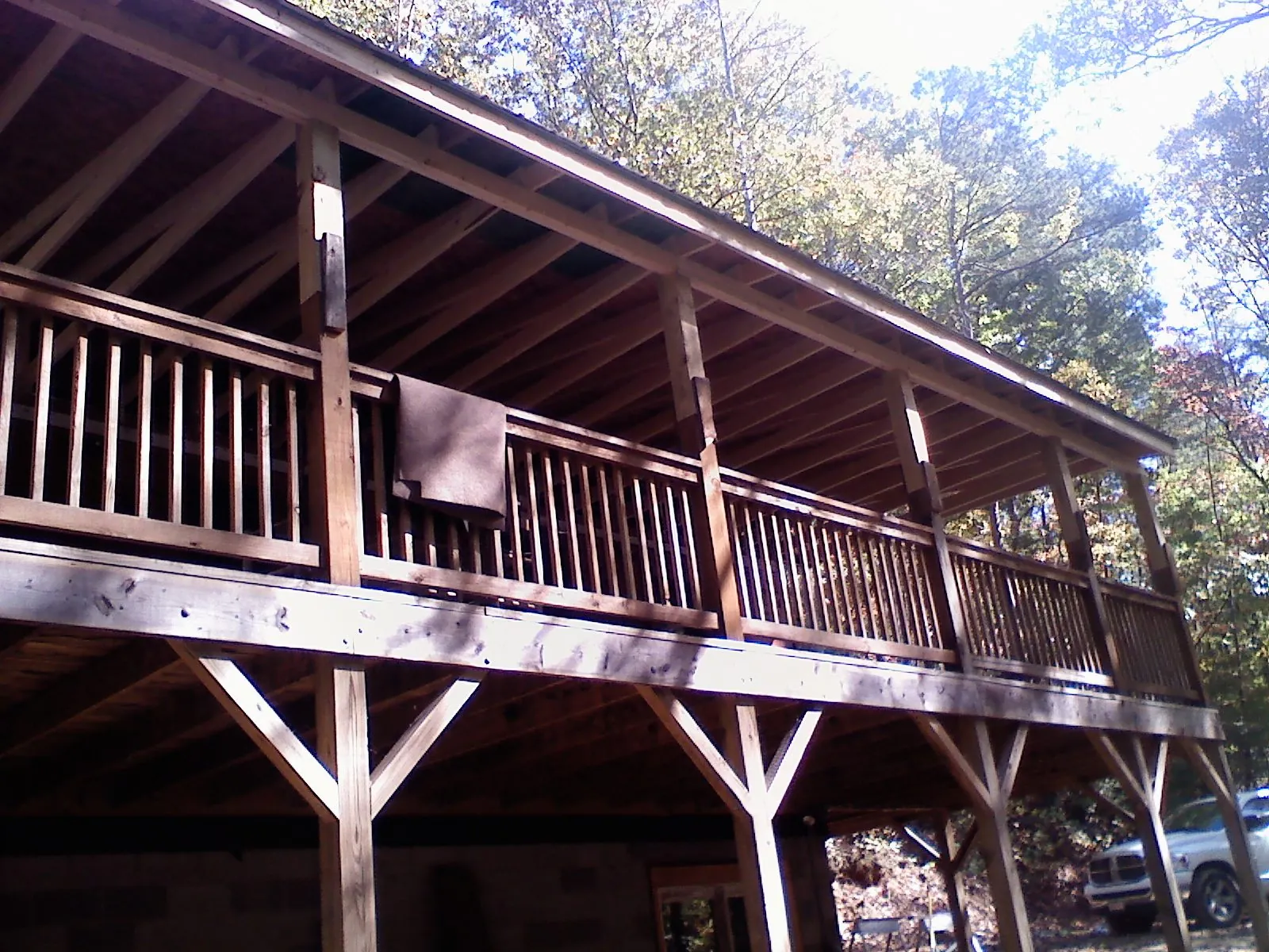 Timber framing under a new elevated porch and deck — Roof Leak Repair in Chandlersville by Roofing Brothers